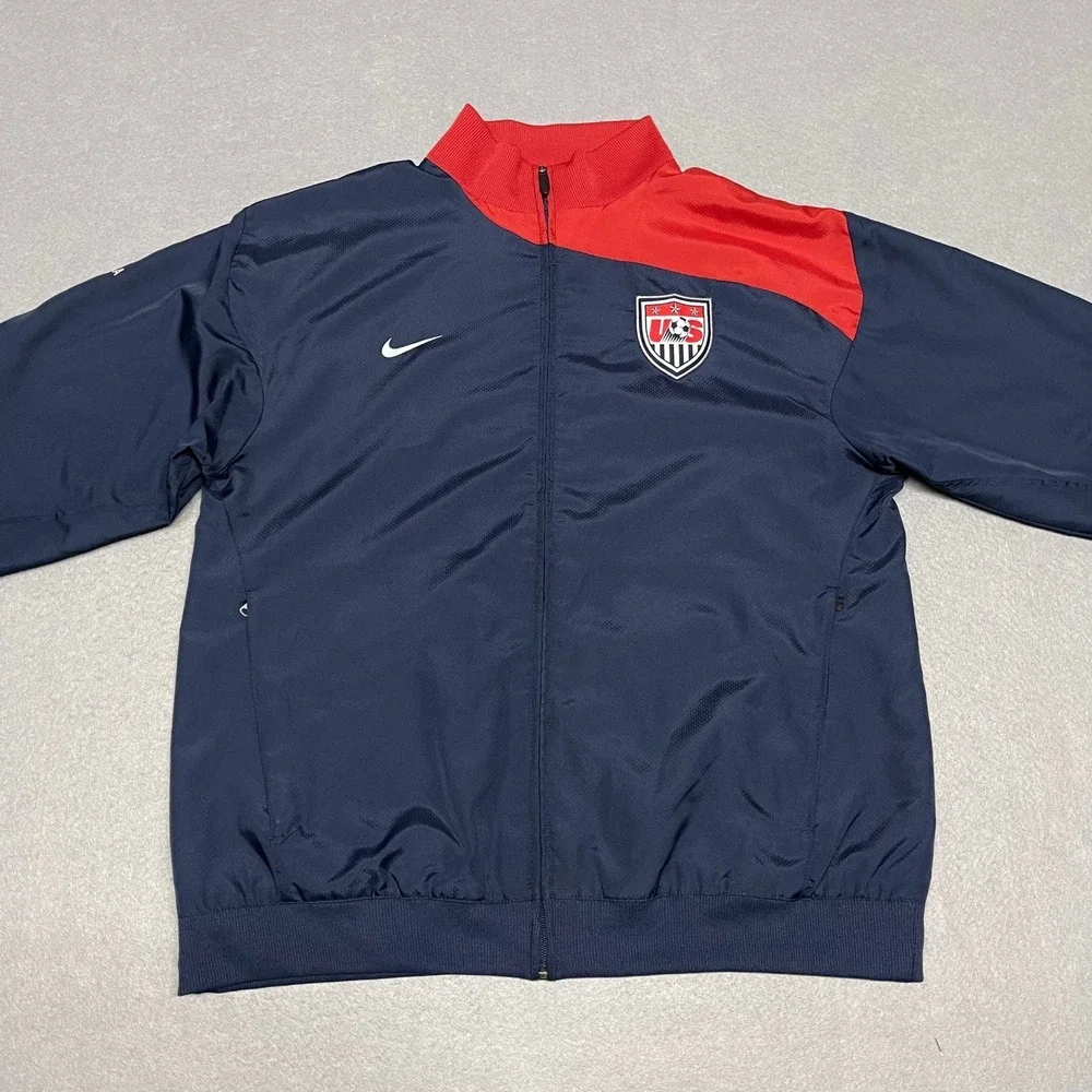 Team USA Soccer Jacket Mens XL Navy‎ Blue Nike 2008 Beijing Olympics Vented Zip